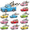 24 Pcs Classic Car Party Food Boxes Race Car Birthday Party Supplies Kids Trucks Food Box Tray with Snack and Waxed Paper Food Liners Table Centerpiece for Boys Girls Car Party Favors Decorations view 1
