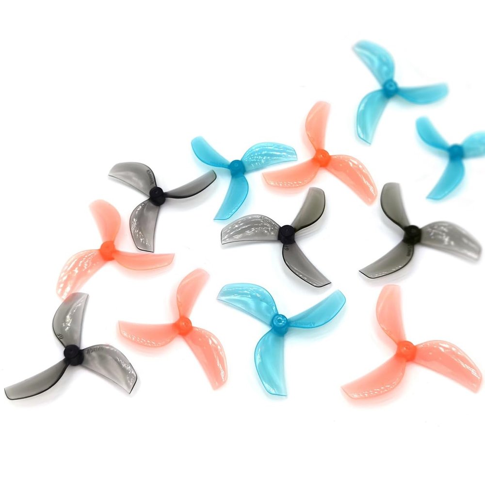 12Pairs Gemfan 45mm 3-Blade Propeller Props with 1.5mm Shaft Hole for RC FPV Whoop Drone Freestyle Quadcopter (12CW+12CCW)