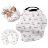 Personalised Infant Car Seat for New Parents - Baby Carseat Cover, Breast Feeding Pink Giraffe Print Cover, Multi -Function pad for Boys Girls Toddlers - Christmas Gifts for Parent Babies(27"x29") view 1