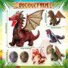Deekin 7 Pcs Dragon Toy Set 16 Inch Large Dragon Stuffed Animal with 4 Baby Plush and 2 Eggs in Mommy's Belly Dinosaur Plushies Gifts for Boys Girls Birthday(Retro Style) view 2