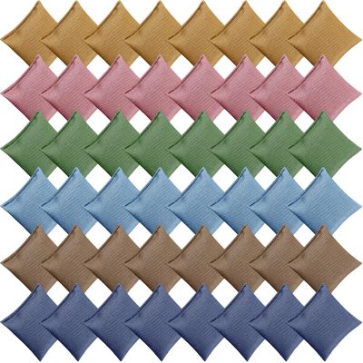 Jenaai 48 Pcs Nylon Bean Bags Colorful Bean Bag, 4.9 x 4.9 Bean Bags for Tossing Bean Bag Game Sets for Hand Toss Games Party Game Supply Boy Girl Sports Outdoor Family(Dark Color,Classic)