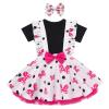 1st Birthday Outfit Girl: Toddler Girl Dress - Baby Infant T-Shirt Mini Tutu Skirt Headband Cake Smash Photo Shoot Mouse Themed Party Supplies Decorations Hot Pink & bow 6-12 Months view 1