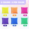 Jenaai 48 Pcs Nylon Bean Bags Colorful Bean Bag, 2.6" x 2.6" Tossing Cornhole Bags(Bright Color) view 3