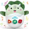 Baby Dinosaur Toys 0-3-6-12 Months, Musical Infant Toys with Light & Sounds, Soft Plush Stuffed Animal, Newborn Boys Girl 1st Birthday Shower Gift, Roly-poly Sensory Tummy Toy Easter Egg Gifts view 1