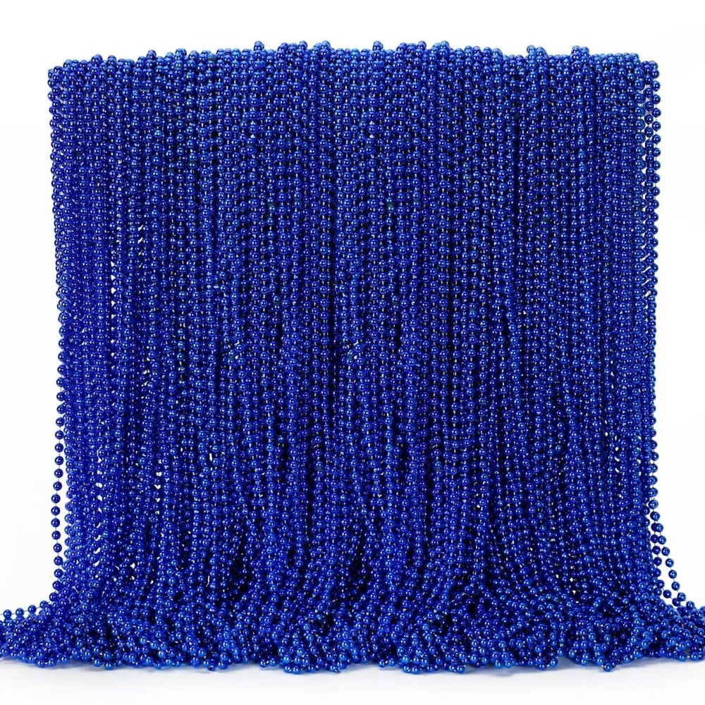 EOBOH 144PCS Mardi Gras beads, Christmas Bead Necklaces Stuff, 33" Mardi Gras Beads Necklace Costume, Festival Parade Throw Accessories for Gender Reveal Wedding Birthday Party Events Supplies