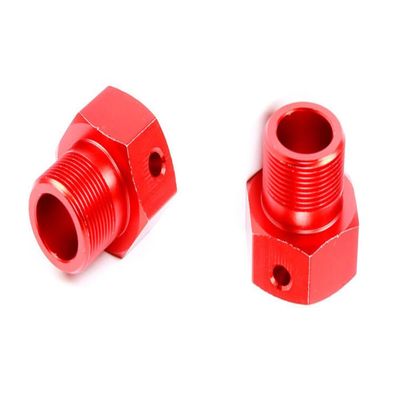 FLMLF Metal Drive Shaft Sleeve Wheel Hex Hub 24x27mm Red 2pcs Rear Wheel Binders for 1/5 Hpi RV Km Baja 5b RC CAR Parts