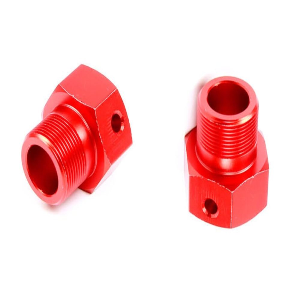 FLMLF Metal Drive Shaft Sleeve Wheel Hex Hub 24x27mm Red 2pcs Rear Wheel Binders for 1/5 Hpi RV Km Baja 5b RC CAR Parts