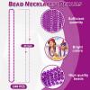 144PCS Mardi Gras Beads, Purple Bead Necklace Party Favors, 33" Beaded Necklace Costume Bulk, Festival Parade Throw Accessories for Halloween Mardi Gras Wedding Birthday Celebrations Decorations view 2