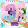 Shappy 16 Inch Mermaid Piata Purple Number Birthday Piata Party with Stick Blindfold Confetti for Anniversary Celebration Birthday Decoration Supplies(Number 3) view 3
