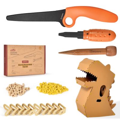 ZLemma Cardboard Construction Tool Kit 163 Pieces-Educational Toys for at-Home Play + Classroom Learning | Reusable Cardboard Tools for Kids