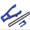 Aluminum 7075 Extend Swing Arm (+30mm) + Pull Rod + Chain for LOSI 1:4 Promoto MX Motorcycle Dirt Bike RTR FXR LOS06000 LOS06002 Upgrades - Blue view 1