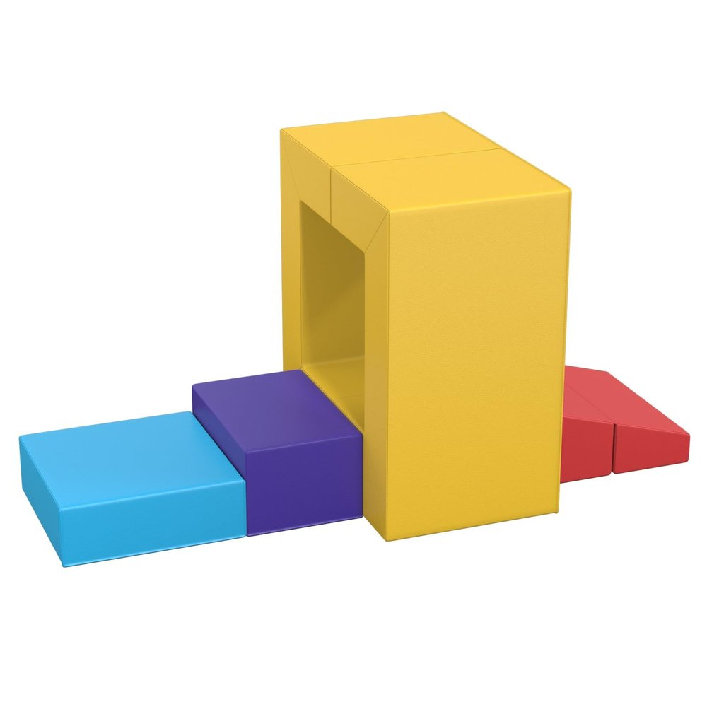 CMFYDAILY 4 Piece Foam Climbing Blocks, Pu Leather Soft Play Large Baby Climbing Gym Indoor Climbing Toys for Toddlers 1-3 Inside