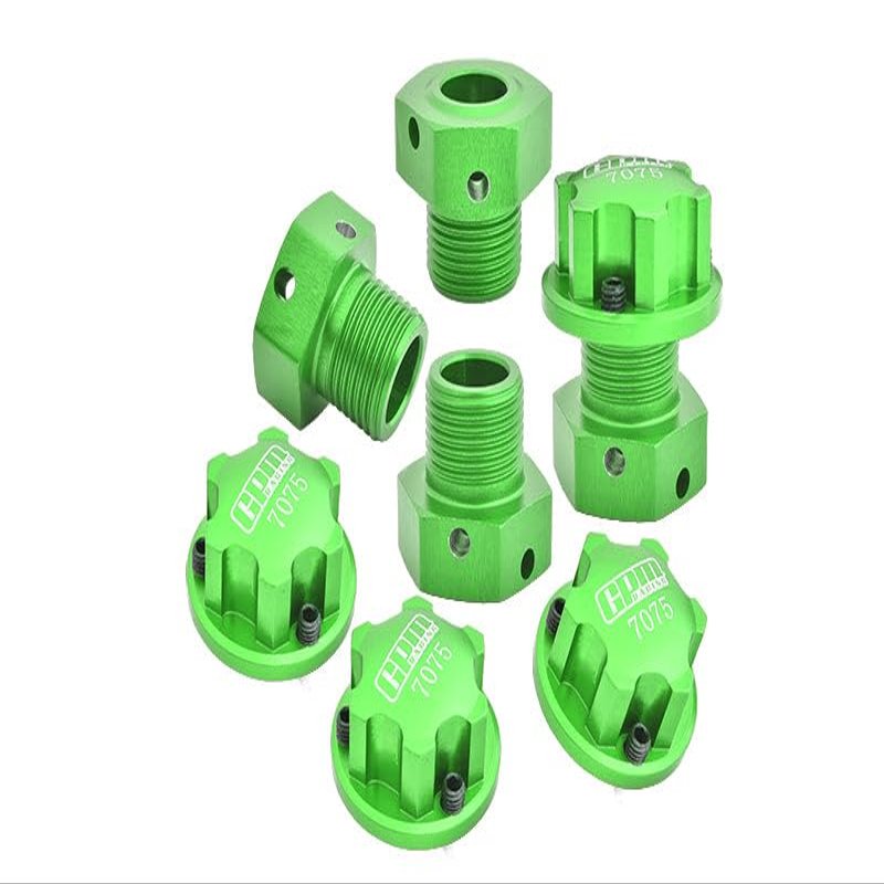 Aluminum 7075 Wheel Hex and Wheel Lock for Arrma 1:8 KRATON/Notorious/Outcast/KRATON EXB/Typhon/KRATON V5 / Notorious / 1:7 Infraction/FIRETEAM/Limitless V2 / Felony/Mojave - Green