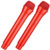 Facmogu 2PCS Fake Microphone Prop, Plastic Realistic Prop Microphone, Pretend Mics Simulate Speech Practice, Mic Prop for Karaoke Costume Role Play Christmas Cosplay Music Birthday Party Favors - Red view 1