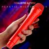 Facmogu 2PCS Fake Microphone Prop, Plastic Realistic Prop Microphone, Pretend Mics Simulate Speech Practice, Mic Prop for Karaoke Costume Role Play Christmas Cosplay Music Birthday Party Favors - Red view 3