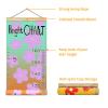 Wall Hanging Height Chart, Red and Purple Floral Stylish Child's Room Decoration, Canvas Growth Chart - (13.4x56in) view 2