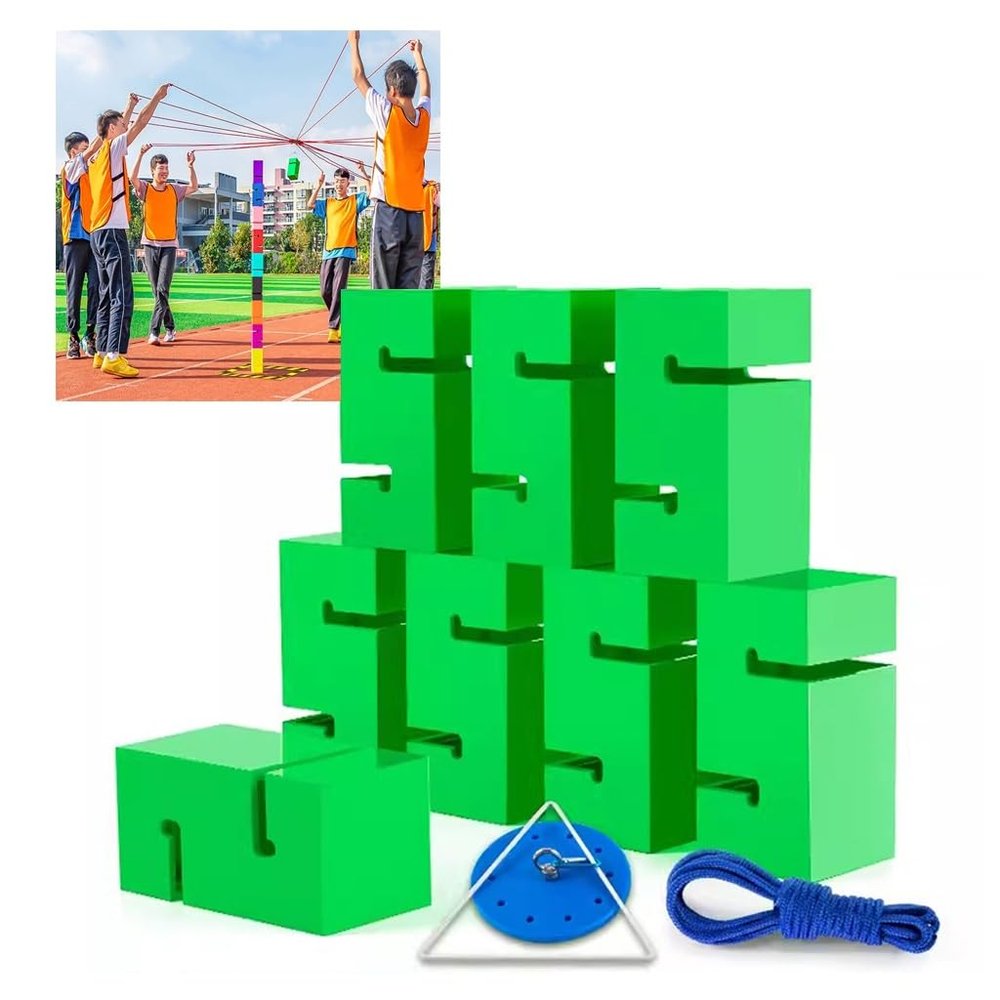 Field Day Game Set, Adult Teen Kids Team Building Game Suitable for Office School Groups (Color : Green, Size : 8PCS)