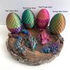 Baby Dragons - Crystal, Rose, Orchid, Gemstone, Egg & Easter Dragons (Red, Green, Blue), Articulated, Fidget Toy for Autism & ADHD - BD-Set-001 view 2
