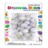 Donna Kids Hair Accessories, White Round Beads with Elastic Ties for Girls Ponytails and Braids, Child-Friendly Hair Decor view 1