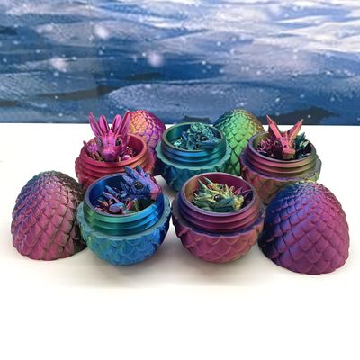 Baby Dragons Articulated Set - Crystal, Rose, Orchid, Gemstone Dragons, Fidget Toy for Autism ADHD - Includes Clover Dragon, Red, Purple, Gold Eggs