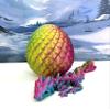 Baby Dragons,with Dragon Egg, Articulated Crystal, Rose, Orchid, Gemstone BabyDragon, Fidget Toy for Autism ADHD BD-Set-001 (Egg + GemstoneDragon, Red Yellow Blue) view 1
