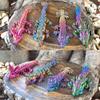 Baby Dragon with Egg, Articulated Baby Crystal, Rose, Orchid,Easter, Gemstone Dragon, Fidget Toy for Autism ADHD BD-Set-001 (Egg + Woodland, Red Purple Gold) view 3