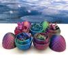 Baby Dragons With Optional Egg - Articulated Crystal, Rose, Orchid, Gemstone Dragon Fidget Toy for Autism ADHD BD-Set-001 (Egg + Orchid, Red Purple Gold) view 1