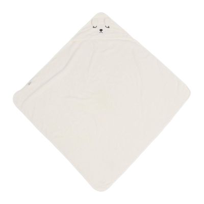 Baby Bath Towel, High Softness Baby Hooded Bath Towel Skin Friendly Keep Warm Coral Fleece for Daily Use (Creamy White Bear)