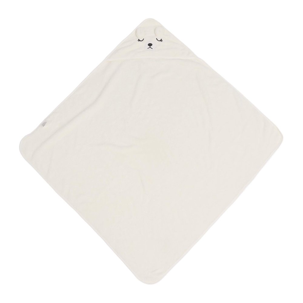 Baby Bath Towel, High Softness Baby Hooded Bath Towel Skin Friendly Keep Warm Coral Fleece for Daily Use (Creamy White Bear)