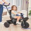 KRIDDO 7-in-1 Tricycle Stroller for Toddlers 18 Months to 5 Years, Adjustable Push Handle, Rotatable Seat, Cup Holder and Retractable Canopy, Folding Baby Trike w/Detachable Guardrail, Footrest, GY view 3