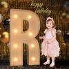Marquee Light Up Letters, 3FT Large Letters for Party Decorations, Marquee Numbers, Mosaic Balloon Frame, Baby Letters for Baby Shower Birthday Wedding Engagement Party, Pre-Cut Foamboard Letter R view 1
