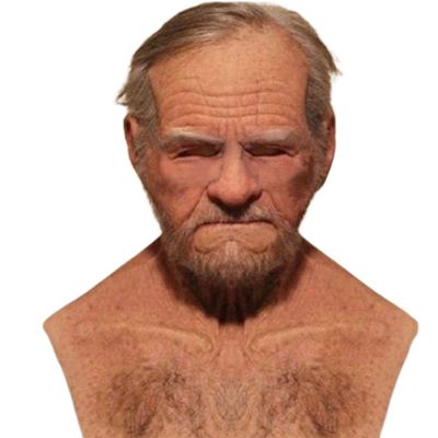 ALXOY GHDLM Realistic Old Man Mask Bald Man Latex Mask Realistic Face Mask Halloween Party Cosplay Party Costume Mask Masquerade Props (E)