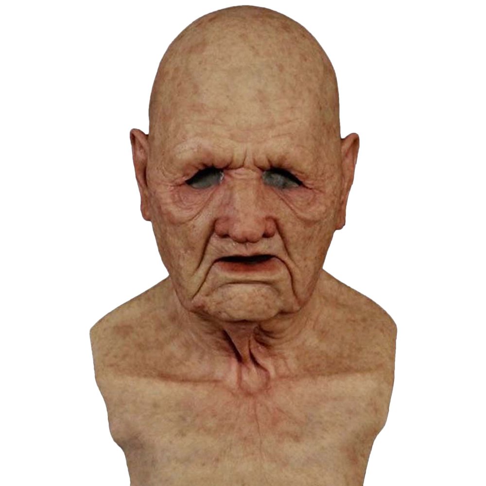 ALXOY GHDLM Realistic Old Man Mask Bald Man Latex Mask Realistic Face Mask Halloween Party Cosplay Party Costume Mask (I)