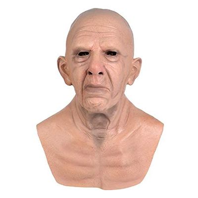 ALXOY GHDLM Realistic Old Man Mask Bald Man Latex Mask Realistic Face Mask Halloween Party Cosplay Party Costume Mask Masquerade Props (G)
