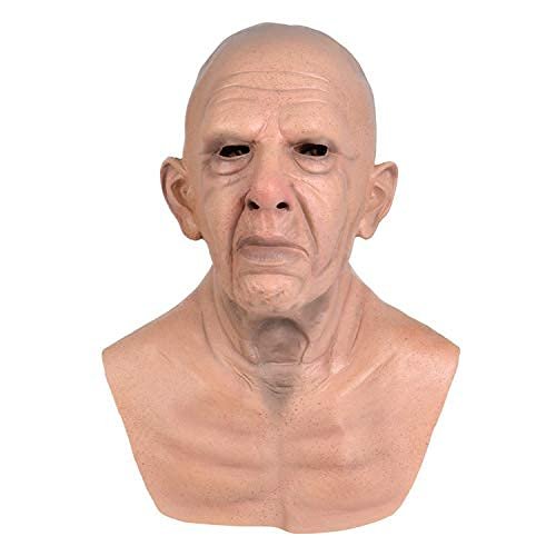 ALXOY GHDLM Realistic Old Man Mask Bald Man Latex Mask Realistic Face Mask Halloween Party Cosplay Party Costume Mask Masquerade Props (G)