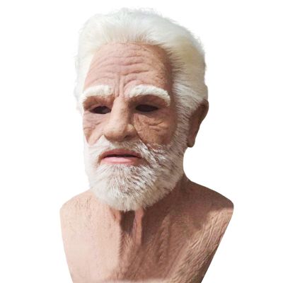 ALXOY GHDLM Realistic Old Man Mask Bald Man Latex Mask Realistic Face Mask Halloween Party Cosplay Party Costume Mask (Q)
