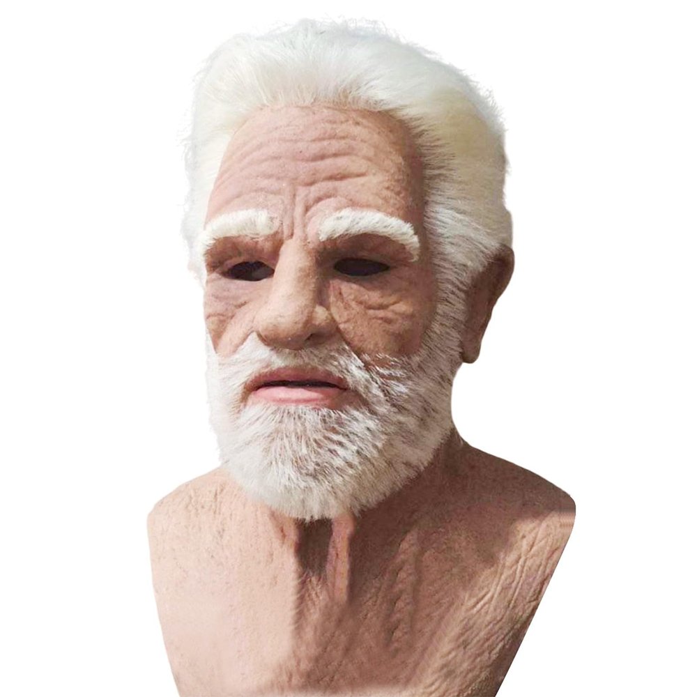 ALXOY GHDLM Realistic Old Man Mask Bald Man Latex Mask Realistic Face Mask Halloween Party Cosplay Party Costume Mask (Q)