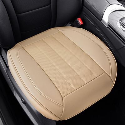 1 Piece PU Leather Front Car Seat Cover, Breathable Soft Wear-Resistant And Non-Slip Car Seat Cushion, Universal Fit 90% of Cars,Beige a