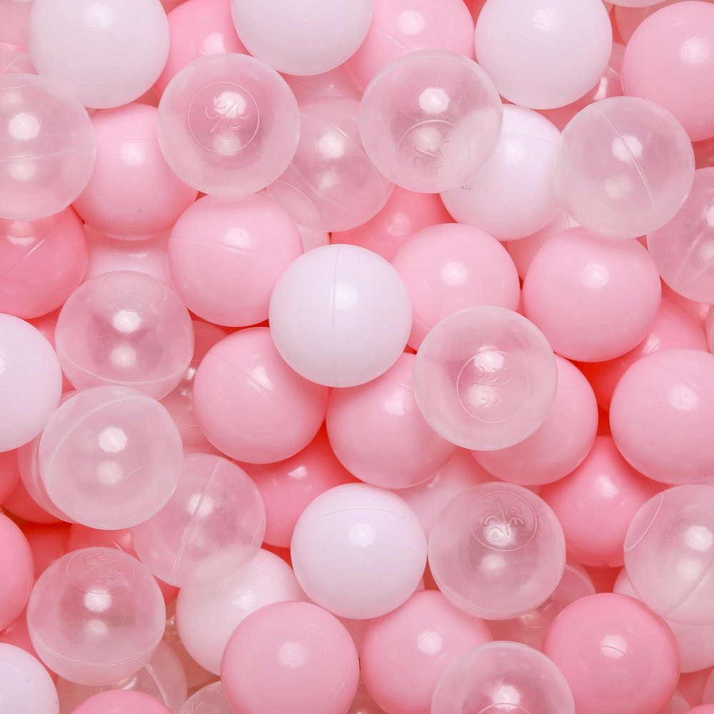 GOGOSO Ball Pit Balls Crush Proof Non-Toxic Plastic Balls Babies Kids Toy Bulk Pack 170pcs 2.2inchs,Dark Pink+Pink+ White+Clear