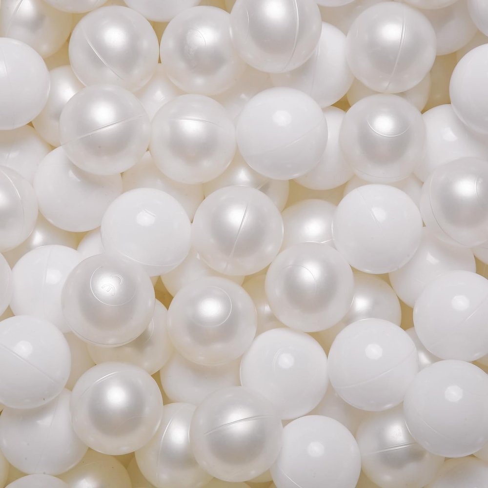 GOGOSO Ball Pit Balls Crush Proof Non-Toxic Plastic Balls Babies Kids Toy Bulk Pack 170pcs 2.2inchs, Pear White+White