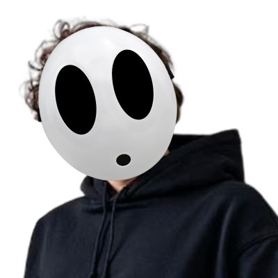 Varuotu White Anime Mask Halloween Funny Face Mask Halloween Costume Cosplay Props Accessories (Boy)