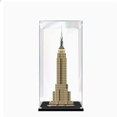 Acrylic Display Case Compatible with L-e-g-o 21046 Empire State Building Building Block Model Clear Dust Box Cover Collectibles Protective Case -Models are not Included(2MM)
