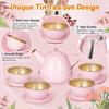 iAOVUEBY Tea Party Set for Little Girls, 49PCS Princess Tea Time Toys Including Tea Set Dessert Carrying Case, Kids Kitchen Pretend Playset, Tea Set for Girls Birthday Toddler Age 3-8, Pink view 4