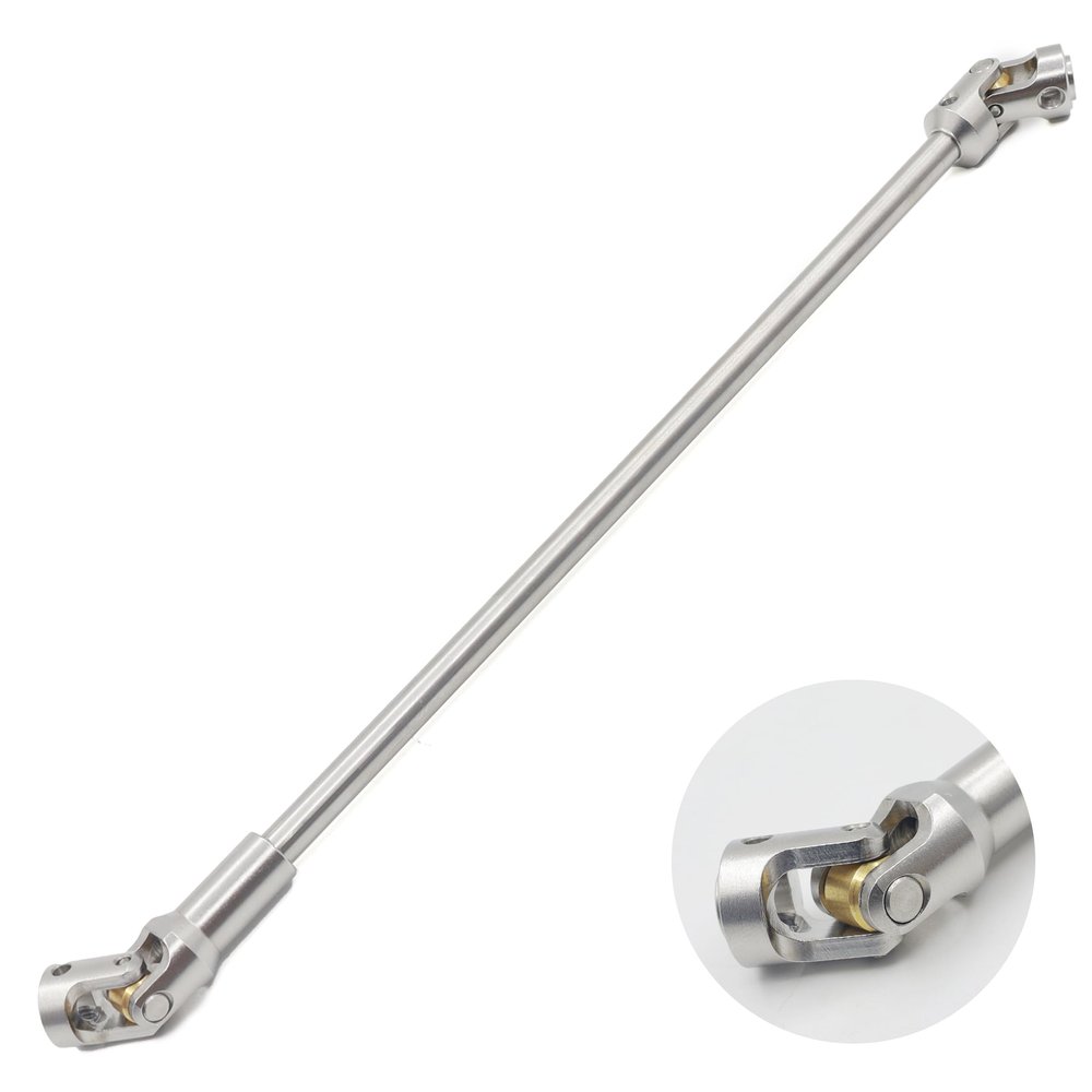 HOPLEX Stainless Steel Cut to Length Driveshaft 68-229mm U-Joint Drive Shaft for 1/10 RC Rig Crawler Sportys 1.9 Shafty Capra SCX10 DIY(Silver)