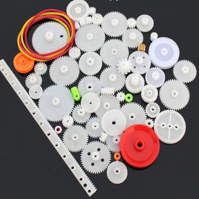 0.5 Mold DIY Plastic Motor Gears Set Plastic Crown Gear Kits Single Double Reduction Gear Worm Gear Electric Kit (60pcs)