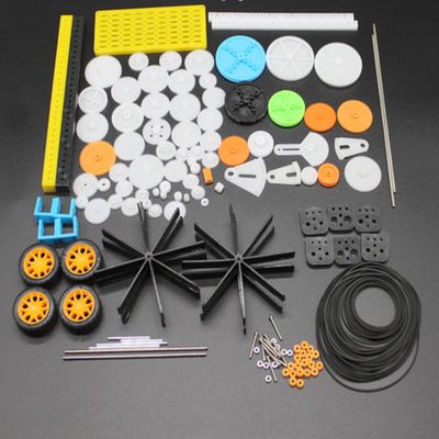 0.5 Mold DIY Plastic Motor Gears Set Plastic Crown Gear Kits Single Double Reduction Gear Worm Gear Electric Kit (80pcs)