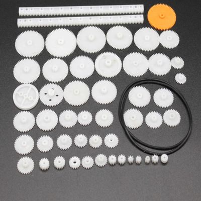 0.5 Mold DIY Plastic Motor Gears Set Plastic Crown Gear Kits Single Double Reduction Gear Worm Gear Electric Kit (50pcs)