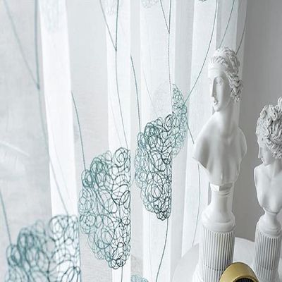 Modern White Bedroom Exuqisited Sheer Curtains Kids Baby Room Bed Decor Embroidered Linen Tulle