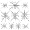 10 Pcs Silver Star Balloons Explosion Balloons Foil Cone Balloon Magic for Birthday Wedding Anniversary Party Backdrops Decorations Supplies, 6 Pcs 22 Inches and 4 Pcs 27 Inches view 1