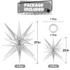 10 Pcs Silver Star Balloons Explosion Balloons Foil Cone Balloon Magic for Birthday Wedding Anniversary Party Backdrops Decorations Supplies, 6 Pcs 22 Inches and 4 Pcs 27 Inches view 2